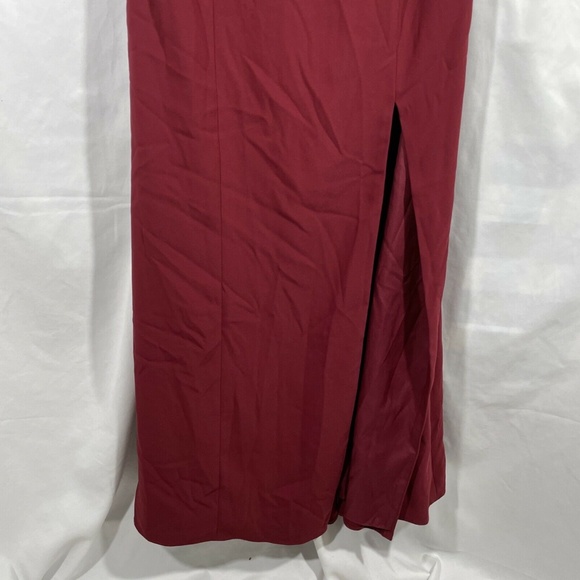 NEW Dessy Collection [ 14 ] Off Shoulder Crossback‎ Gown in Burgundy - Picture 9 of 12